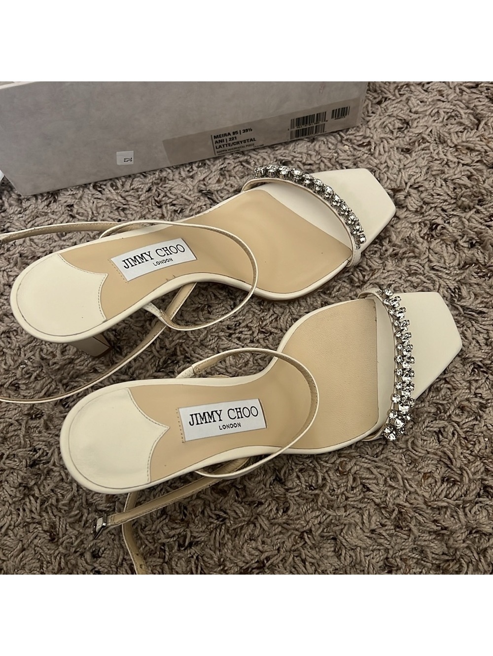 Jimmy Choo Meira 85 Embellished High Heel Sandals, Size 39.5 NEW in Box - Picture 8 of 16